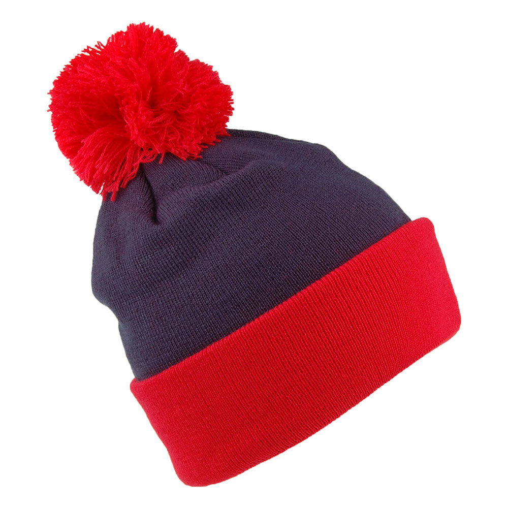 Bonnet à Pompon NFL Pop Team Knit New England Patriots bleu marine-rouge NEW ERA