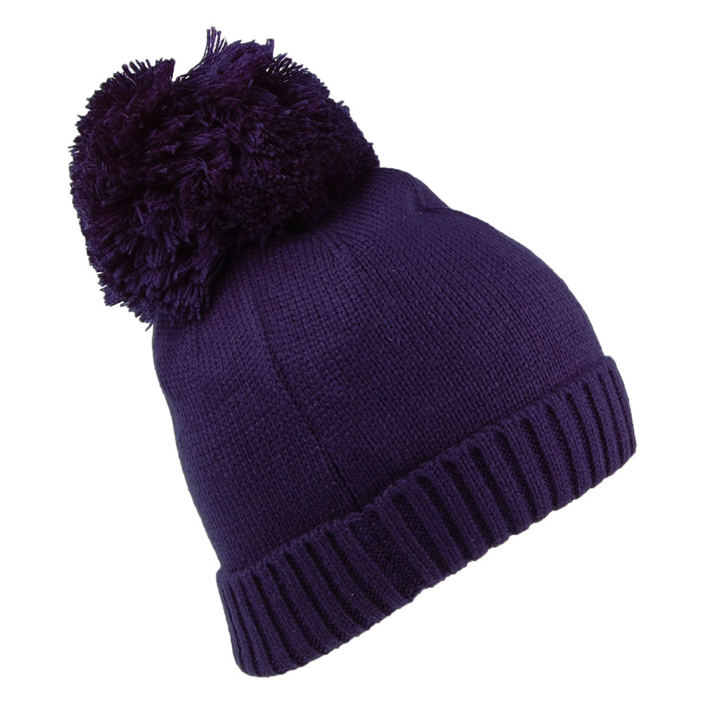 Bonnet à Pompon Femme Logo Embroidery bleu marine TIMBERLAND