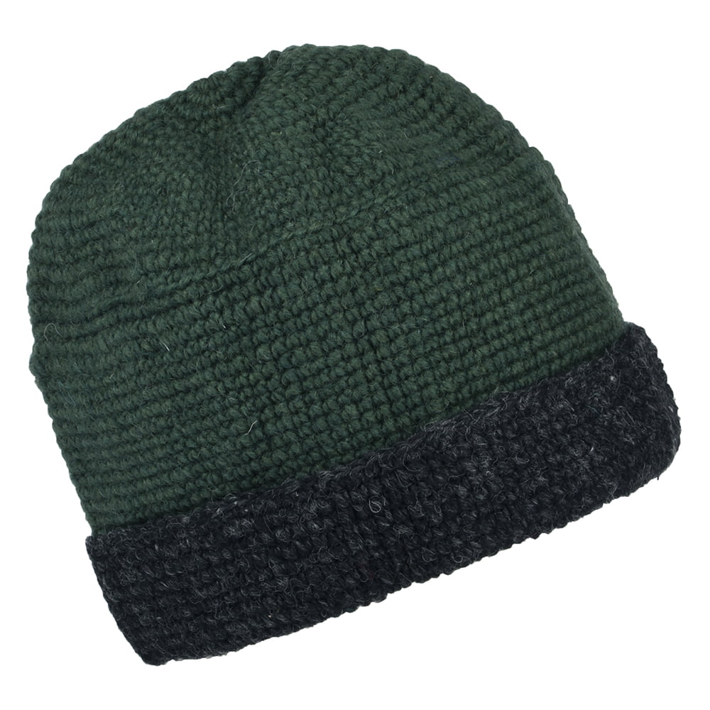 Bonnet en Crochet Turn Up vert KUSAN