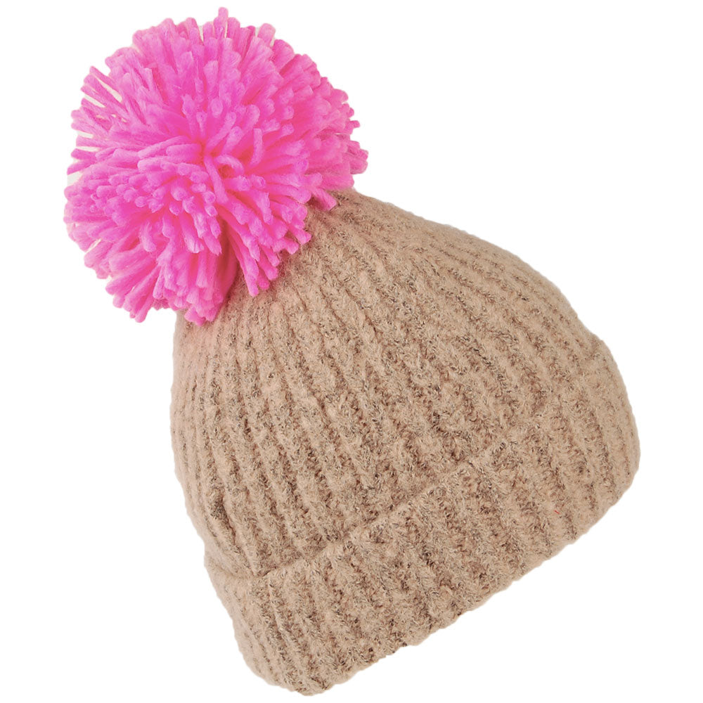 Bonnet à Pompon Gros Pompon sable-rose LEVI'S