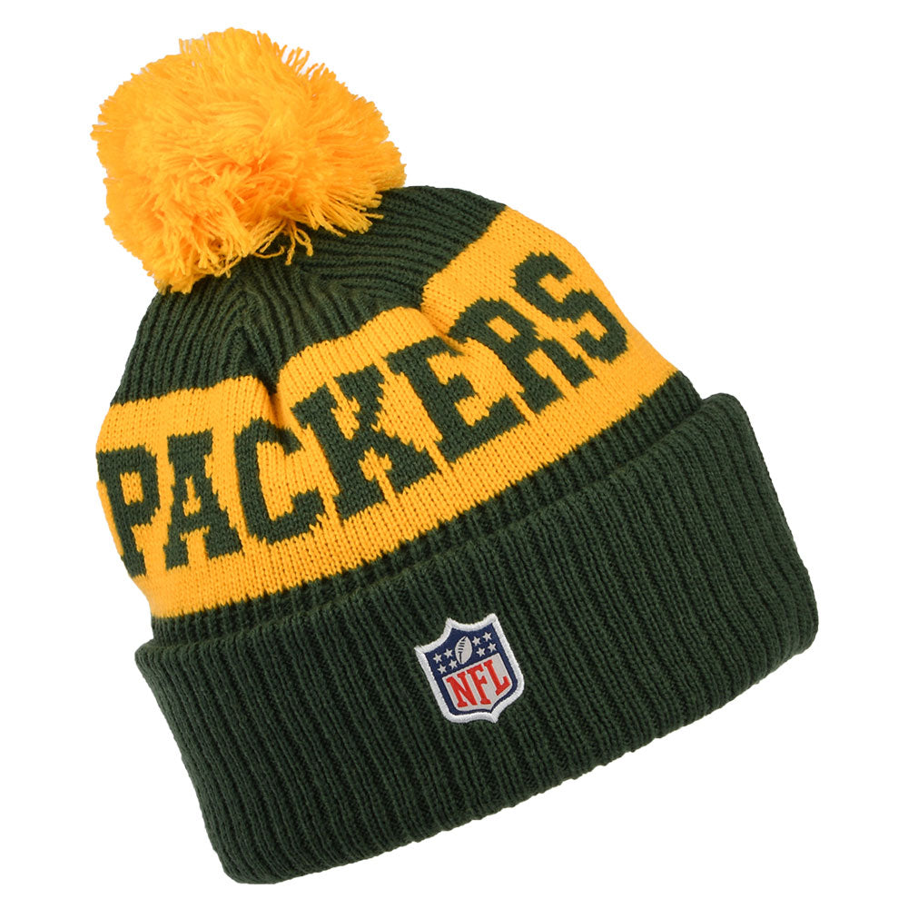 Bonnet à Pompon NFL On Field Sport Knit Green Bay Packers vert-jaune NEW ERA