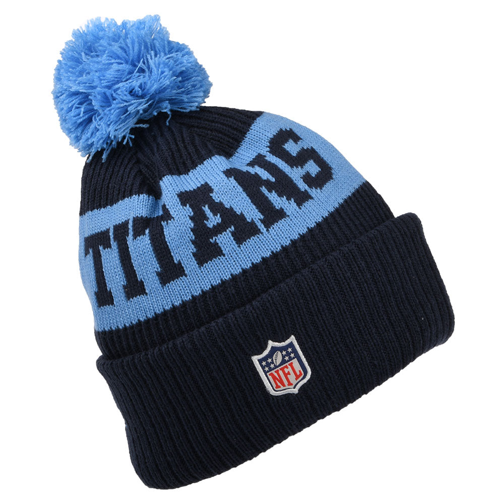 Bonnet à Pompon NFL On Field Sport Knit Tennessee Titans bleu marine-bleu NEW ERA