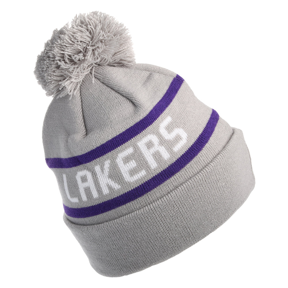 Bonnet à Pompon MLB Jake Cuff Knit L.A. Lakers gris NEW ERA