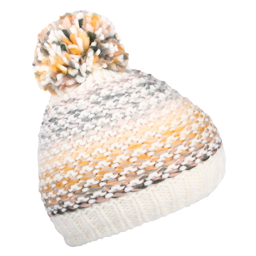 Bonnet à Pompon Maille Teintée Par Sections Myonet crème-vert céladon BARTS