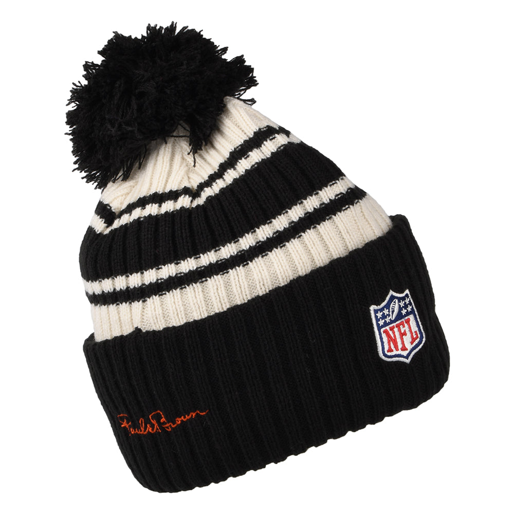 Bonnet à Pompon NFL Sideline Sport Knit Cincinnati Bengals noir-blanc NEW ERA