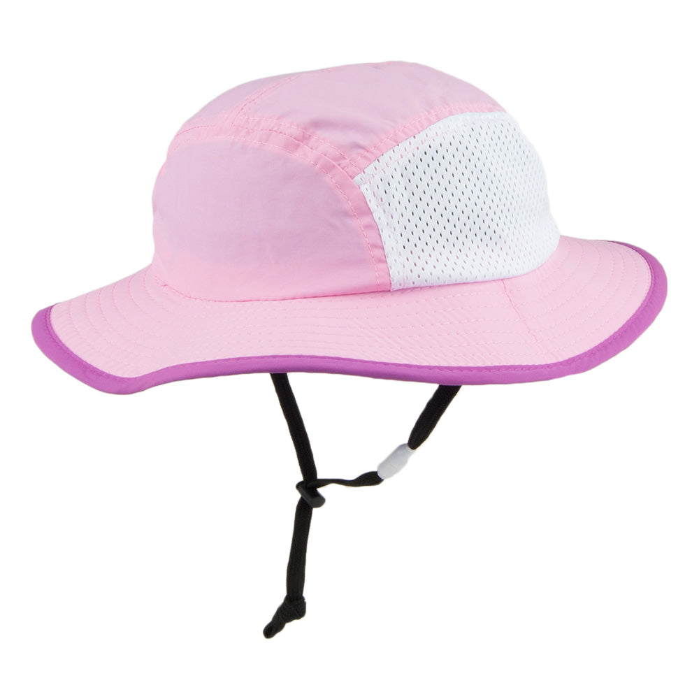 Chapeau Bob Boonie Enfant en Nylon avec Jugulaire rose SCALA