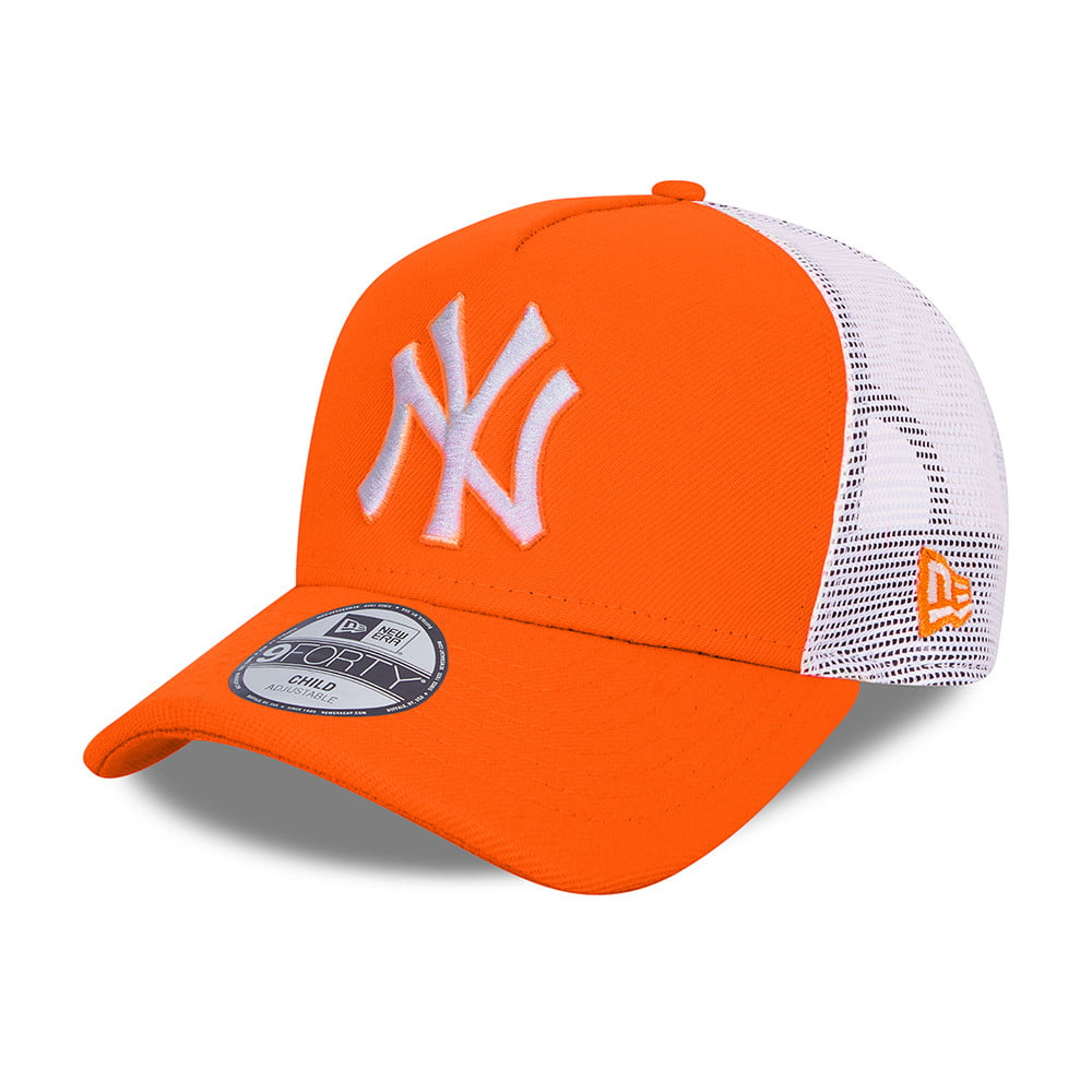 Casquette Trucker Enfant A-Frame Tonal Mesh New York Yankees orange fluo NEW ERA