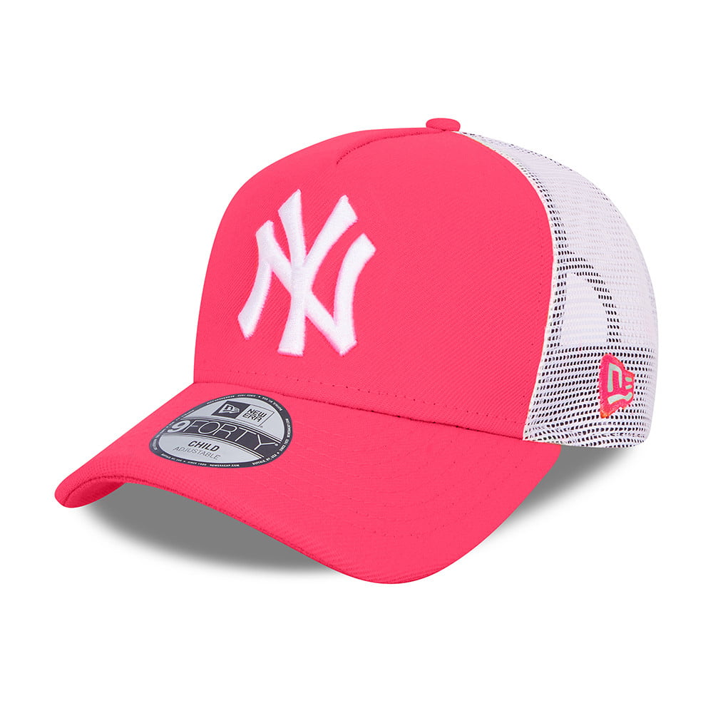 Casquette Trucker Enfant A-Frame Tonal Mesh New York Yankees rose fluo NEW ERA
