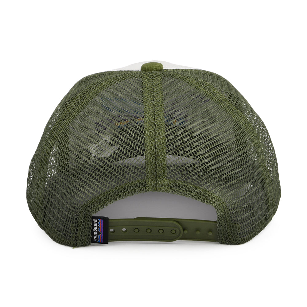 Casquette Trucker Enfant en Coton Bio Fitz Roy Owl blanc-olive PATAGONIA