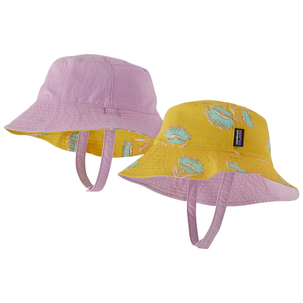 Chapeau Bob Bébé Réversible Été Summer Plant rose-jaune PATAGONIA