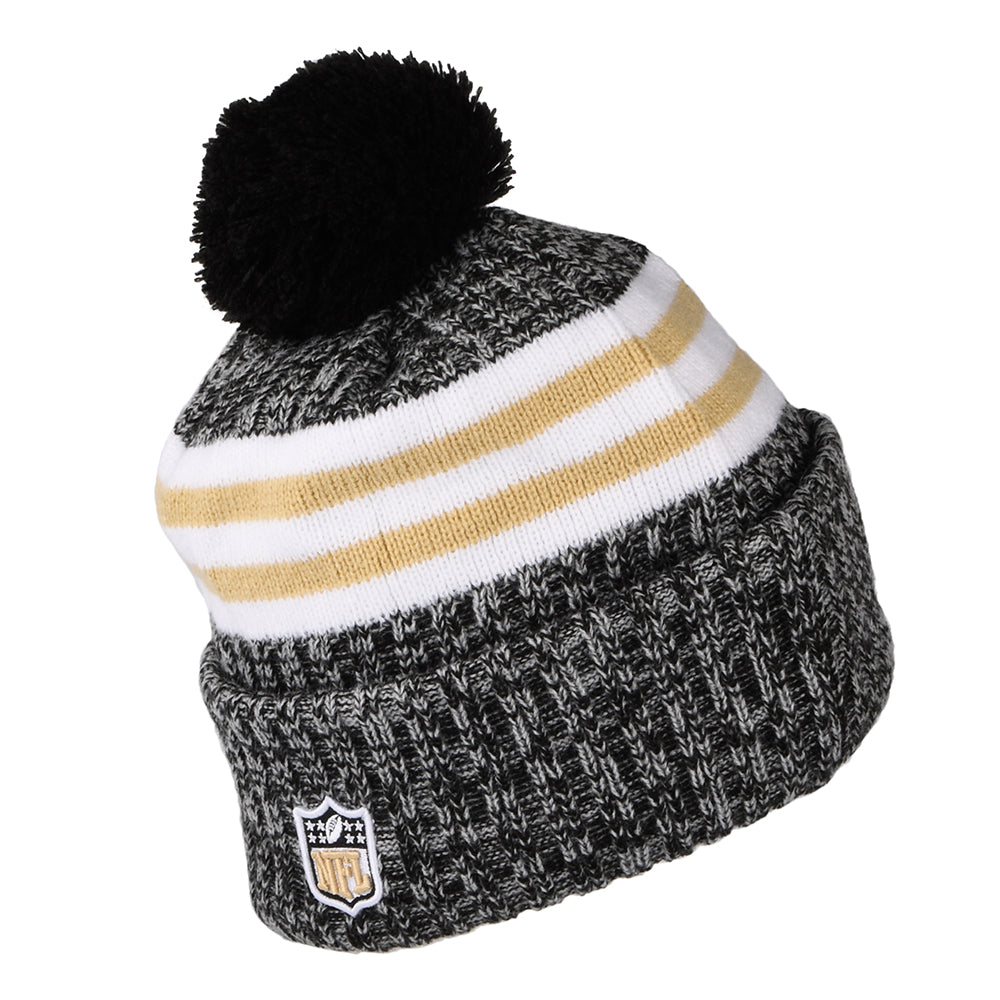 Bonnet à Pompon NFL Sideline Sport Knit New Orleans Saints noir-doré NEW ERA