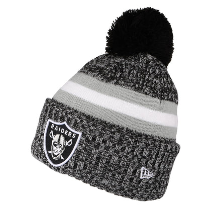Bonnet à Pompon NFL Sideline Sport Knit Las Vegas Raiders noir-gris-blanc NEW ERA