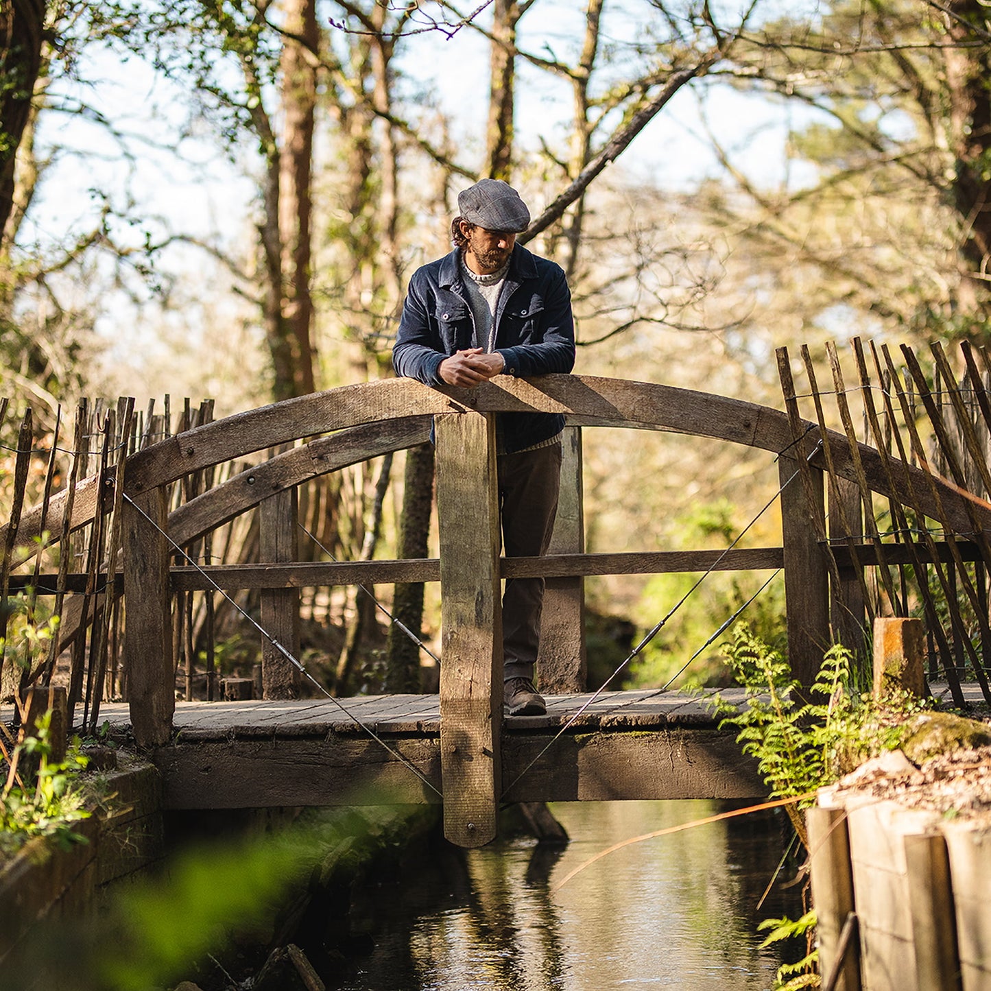 Casquette Plate en Tweed marron-gris JAXON & JAMES - VENTE EN GROS