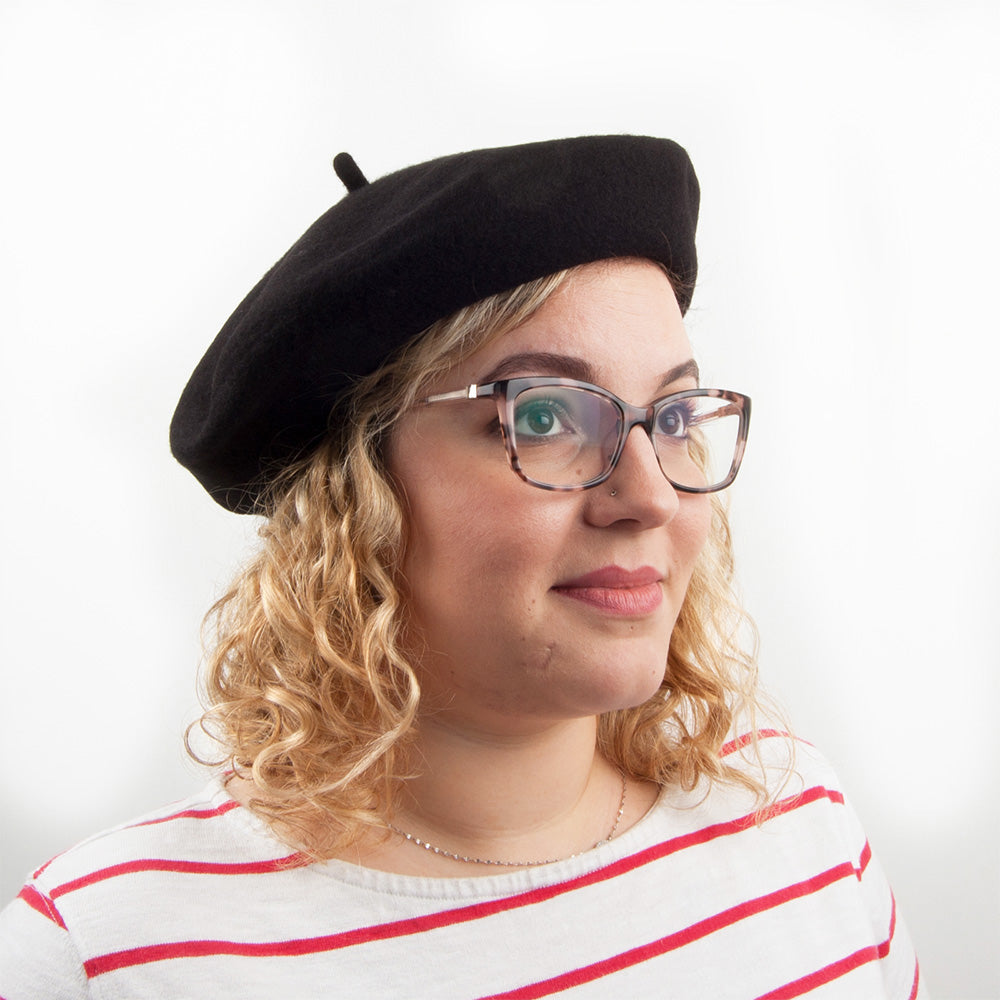 Béret Tendance en Laine noir - VENTE EN GROS