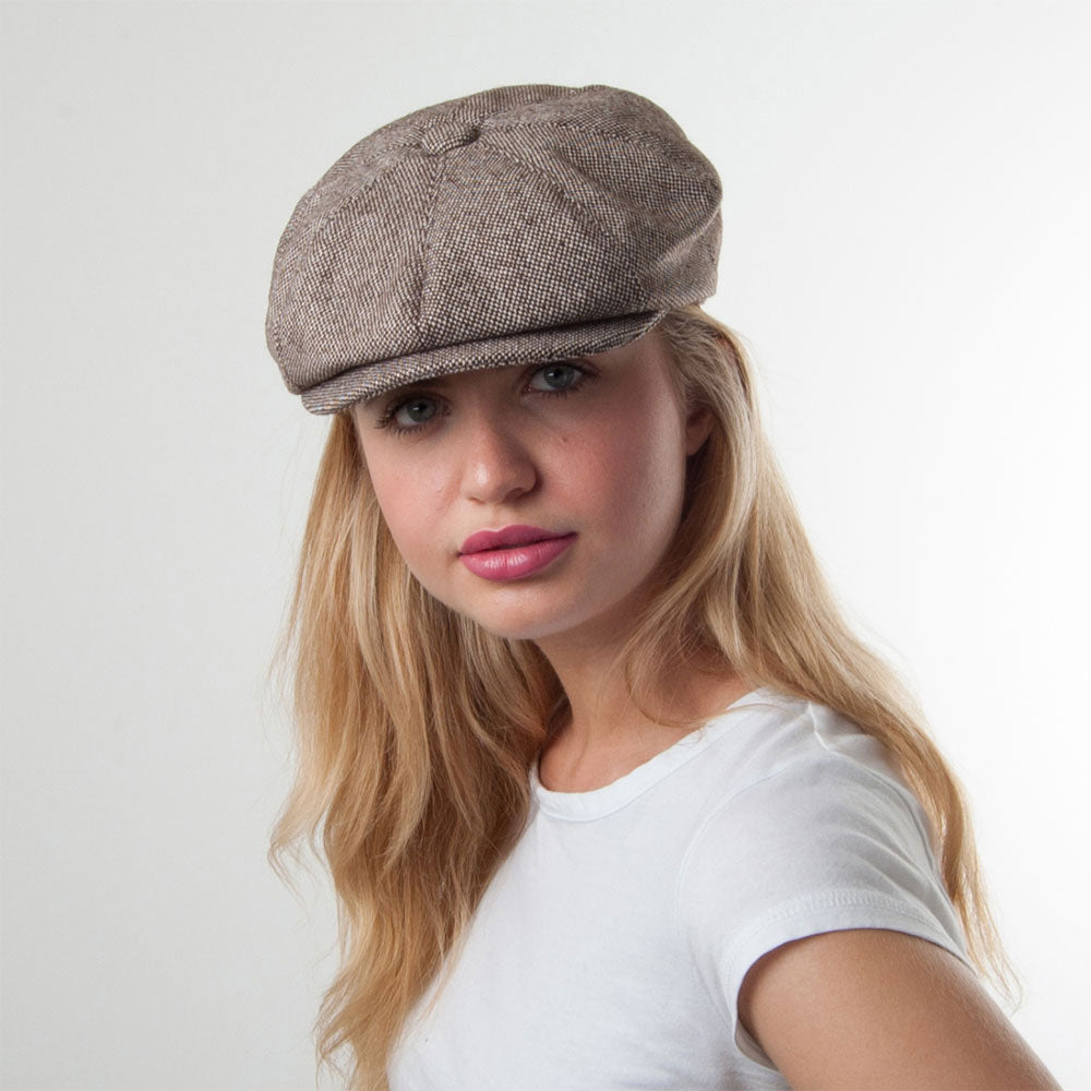 Casquette Gavroche Marl Tweed marron JAXON & JAMES - VENTE EN GROS