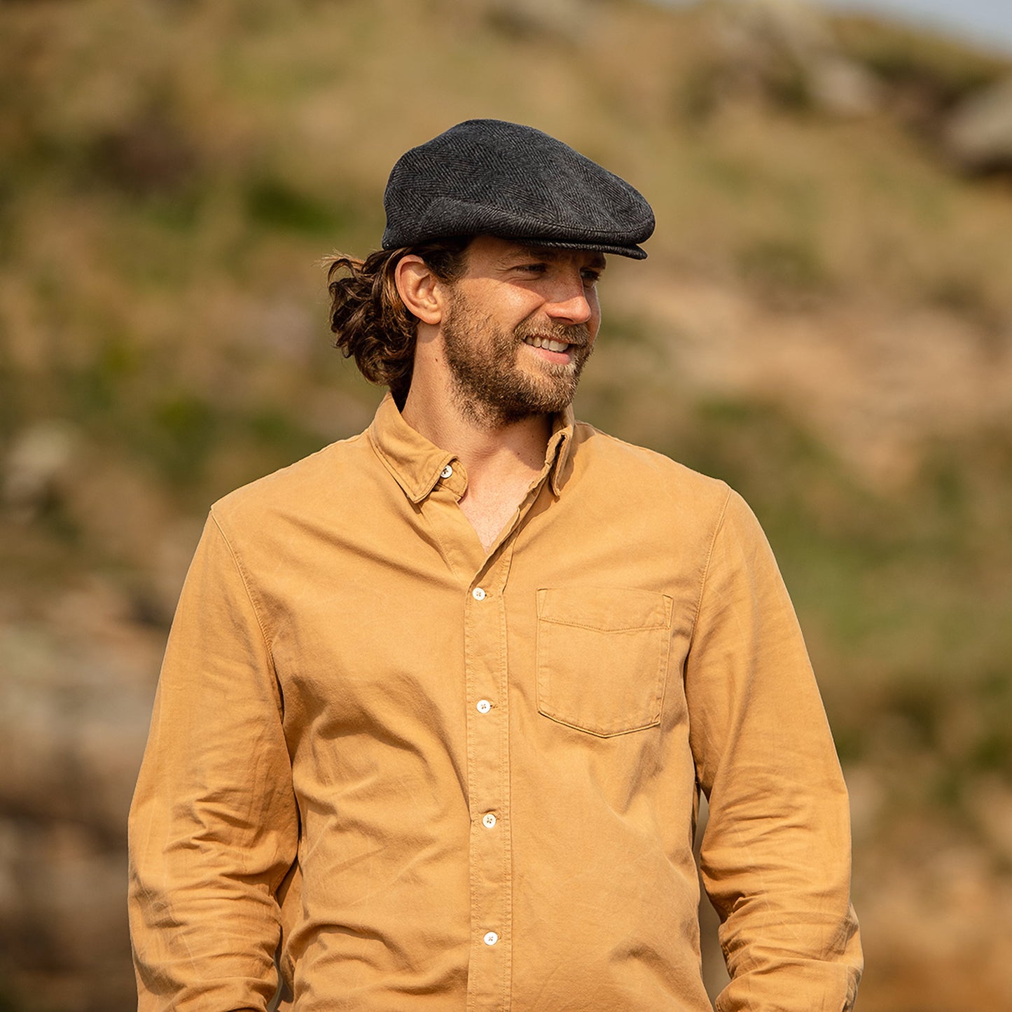 Casquette Plate à Chevrons anthracite JAXON & JAMES - VENTE EN GROS