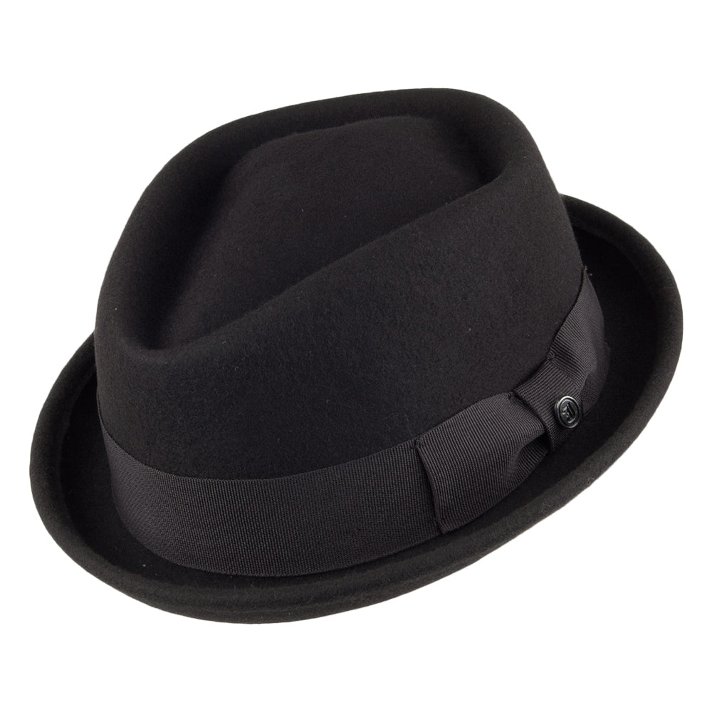 Chapeau Pork Pie Diamond Crown déformable noir JAXON & JAMES - VENTE EN GROS