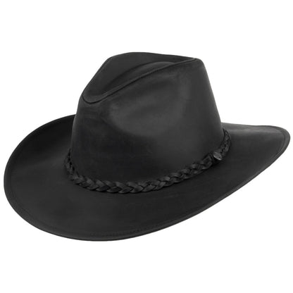 Chapeau de Cowboy en Cuir Buffalo noir JAXON & JAMES - VENTE EN GROS