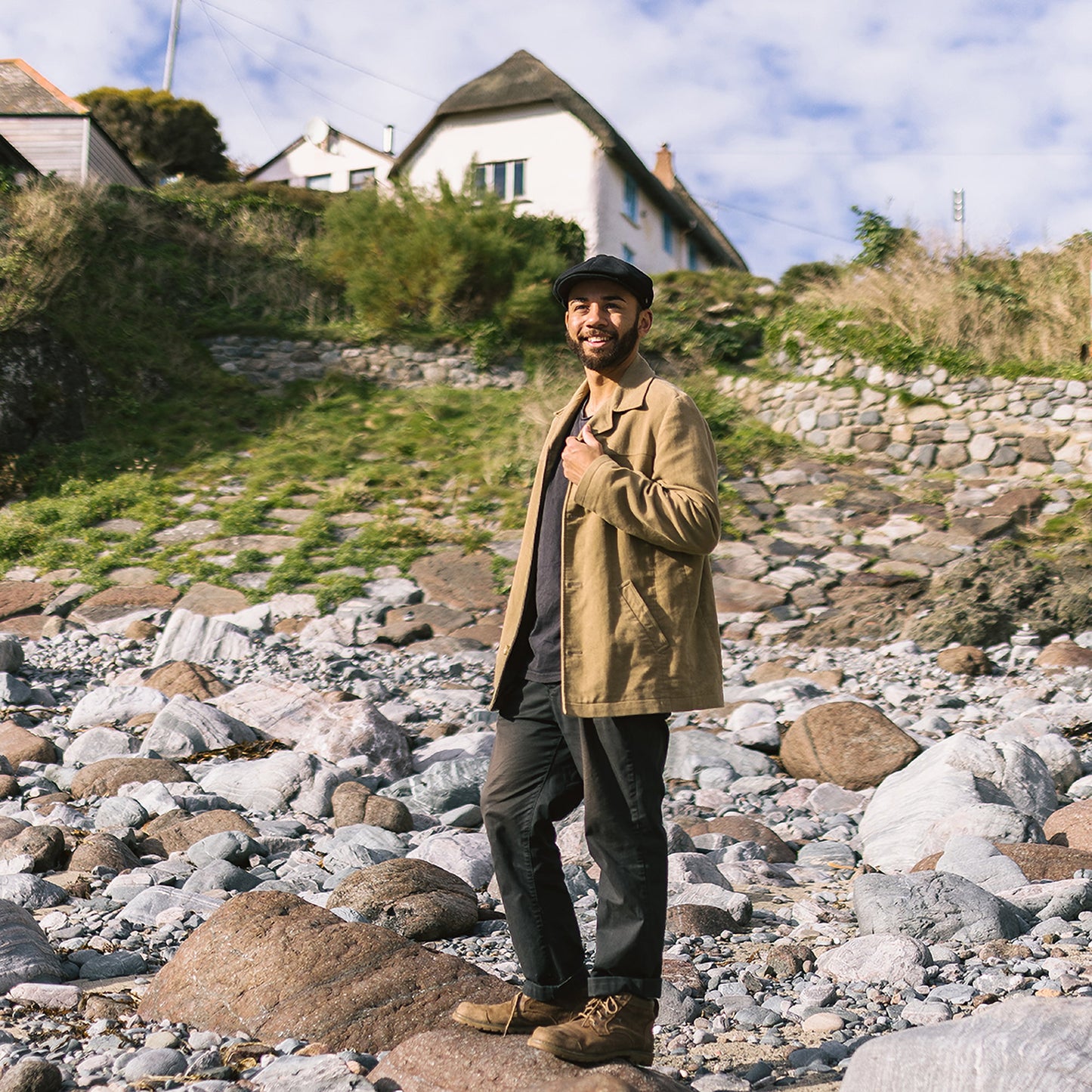 Casquette Gavroche en Pure Laine Harlem noir JAXON & JAMES - VENTE EN GROS