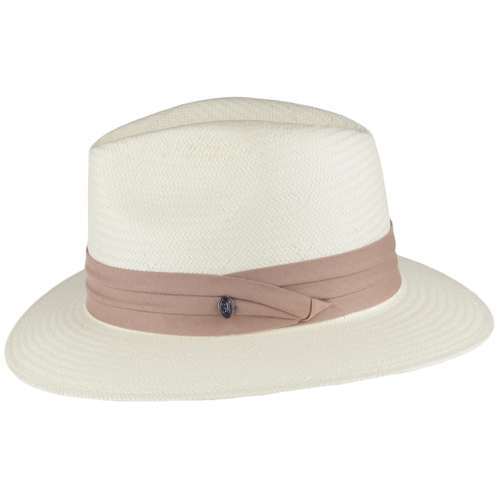 Chapeau Fedora Safari en Paille Toyo avec Bandeau khaki JAXON & JAMES - VENTE EN GROS