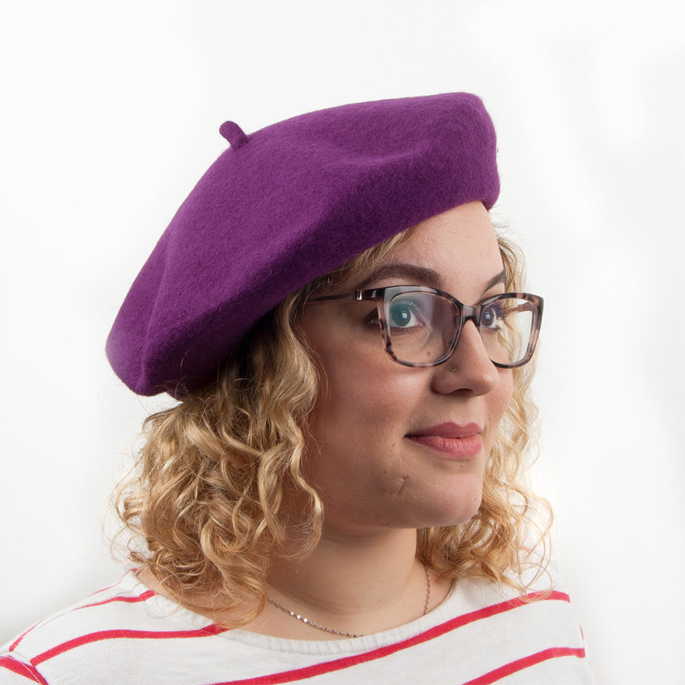 Béret Tendance en Laine violet - VENTE EN GROS
