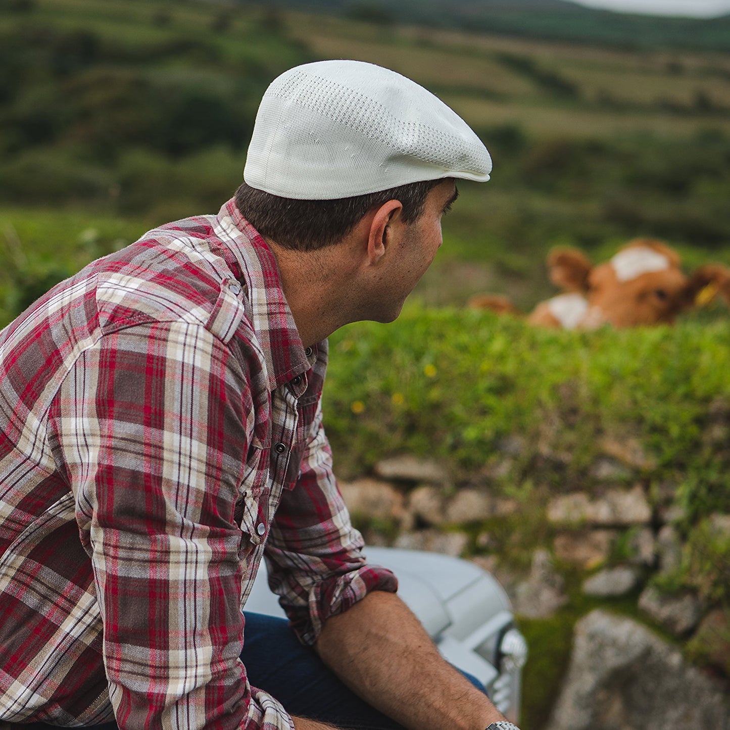 Casquette Plate Été blanc JAXON & JAMES - VENTE EN GROS