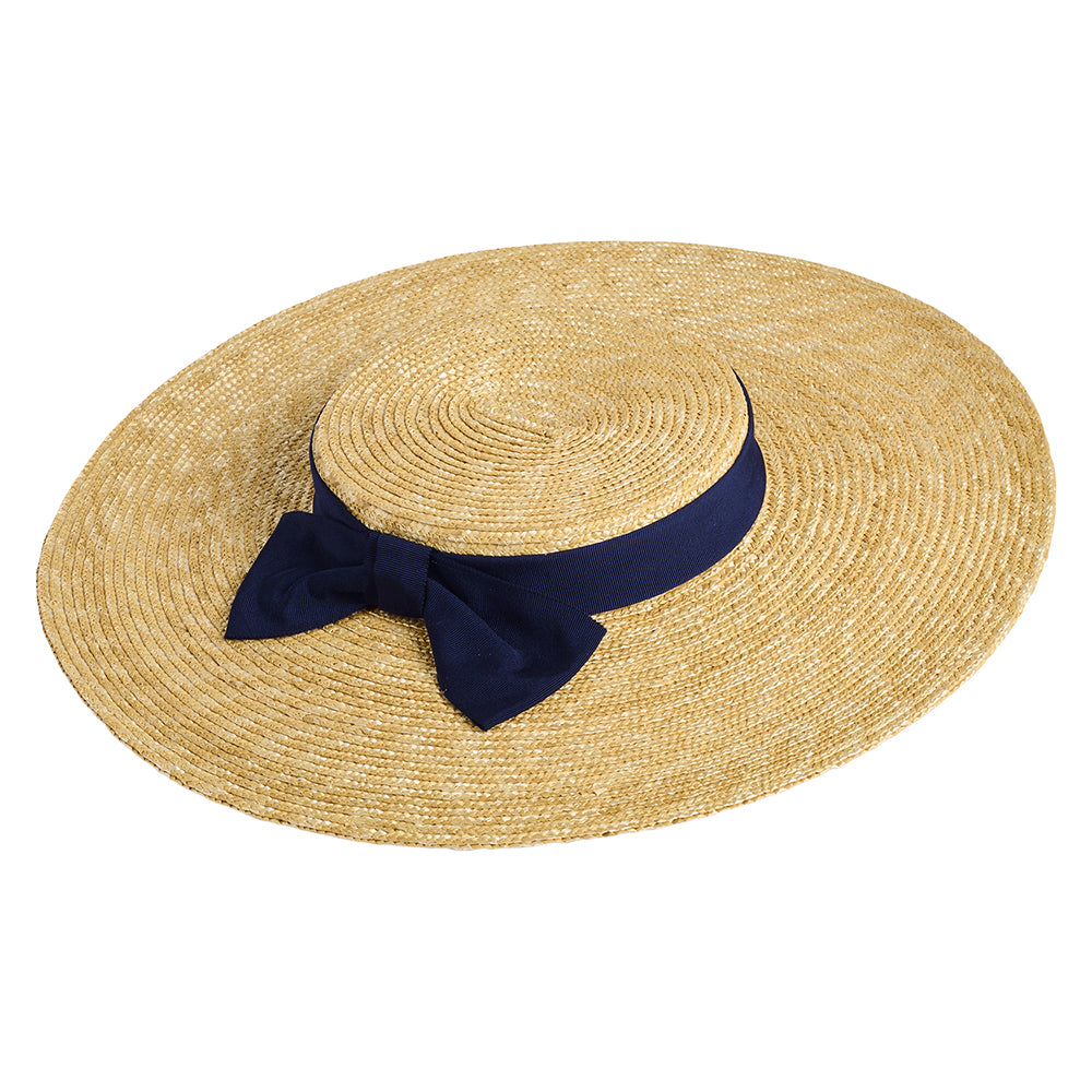 Chapeau Canotier en Paille Pearl naturel-bleu marine FAILSWORTH