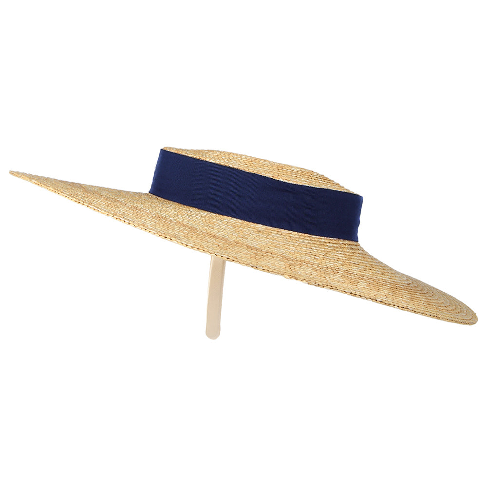 Chapeau Canotier en Paille Pearl naturel-bleu marine FAILSWORTH