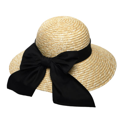 Chapeau Été Canotier en Paille Milan II naturel SUR LA TÊTE