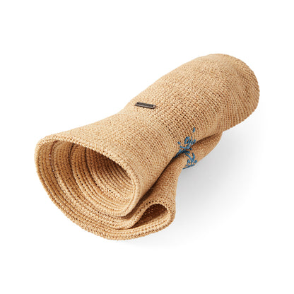 Chapeau de Cowboy en Raphia Crocheté Odessa beige sable-bleu BRIXTON