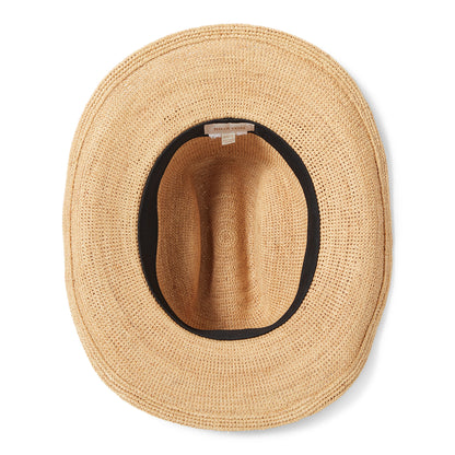 Chapeau de Cowboy en Raphia Crocheté Odessa beige sable-bleu BRIXTON