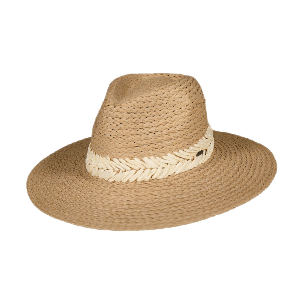 Chapeau Fedora en Paille Toyo Wandeer marron clair BARTS