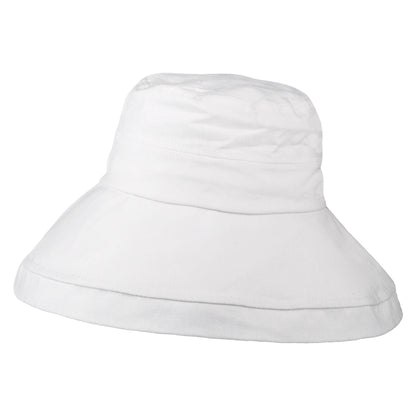 Chapeau Été en Lin Pliable Lily blanc SUR LA TÊTE