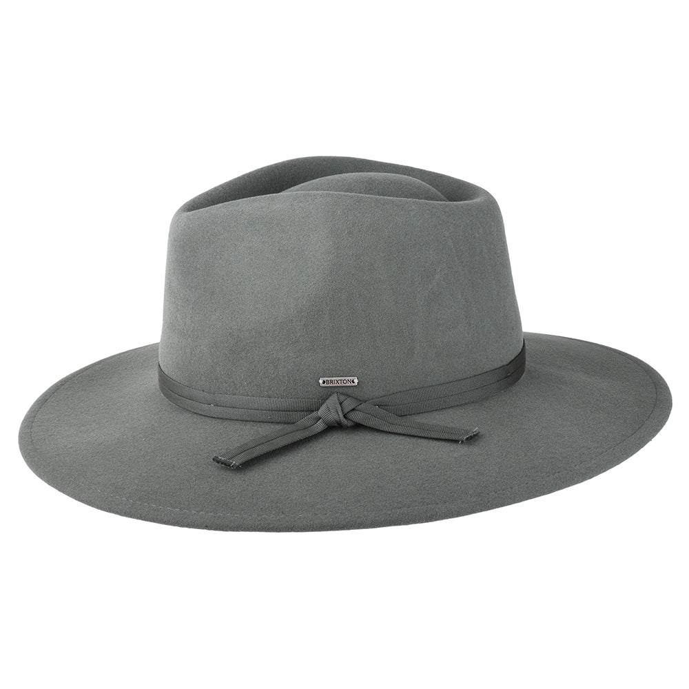 Chapeau Fedora en Laine Feutrée Pliable Joanna gris foncé BRIXTON