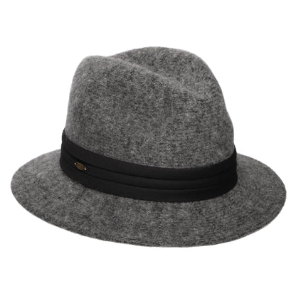 Chapeau Fedora Pliable en Angora Mélangé India anthracite SCALA