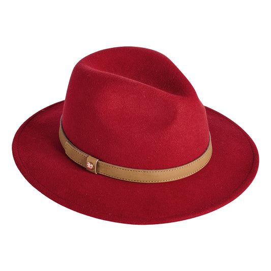 Chapeau Fedora en Laine Feutrée Hydrofuge Classic rouge profond FAILSWORTH