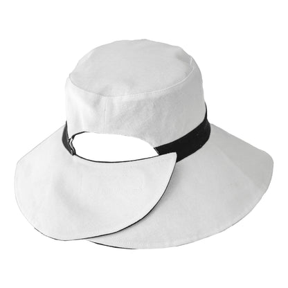 Chapeau Été Réversible avec Ouverture Queue de Cheval Merrit blanc-noir SCALA
