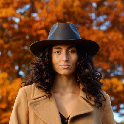 Chapeau de Cowboy en Cuir de Buffle chocolat JAXON & JAMES