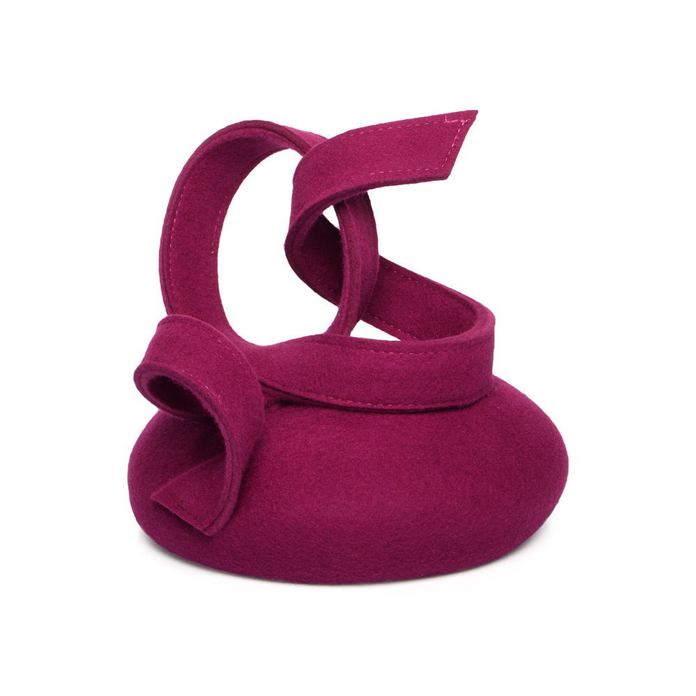 Chapeau Calot en Laine avec Boucles Beatrice magenta WHITELEY