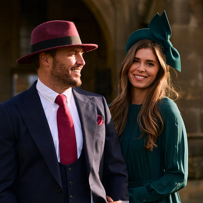 Serre-tête de Cérémonie en Laine Feutrée avec Nœud bleu sarcelle FAILSWORTH