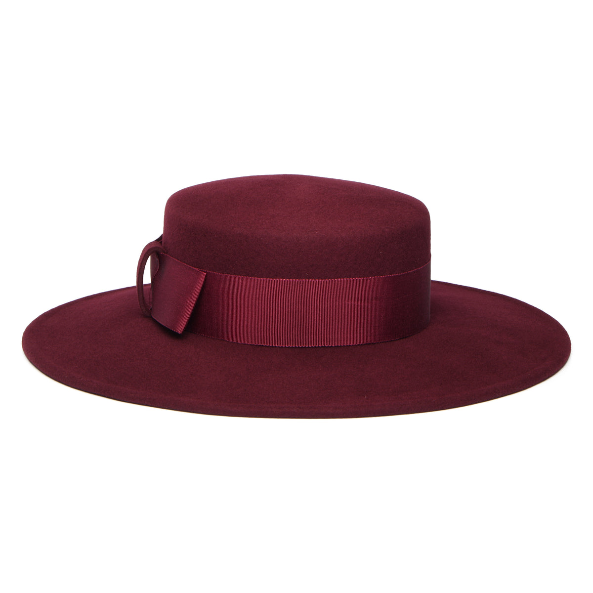 Chapeau Canotier en Laine Feutrée Fiona mûre WHITELEY