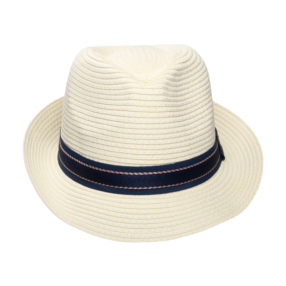 Chapeau Trilby en Paille Toyo Pliable Wiseguy ivoire DORFMAN PACIFIC