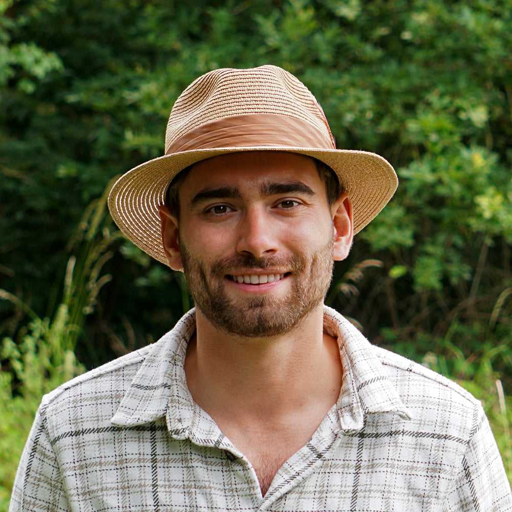 Chapeau Fedora en Paille Toyo Tressée cappuccino JAXON & JAMES
