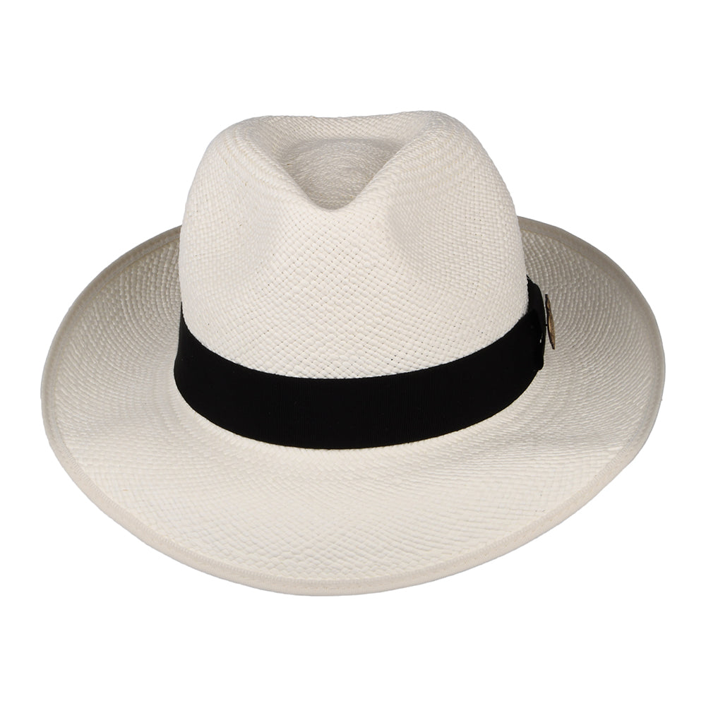 Chapeau Fedora Panama avec Bandeau noir Classic Preset décoloré CHRISTYS