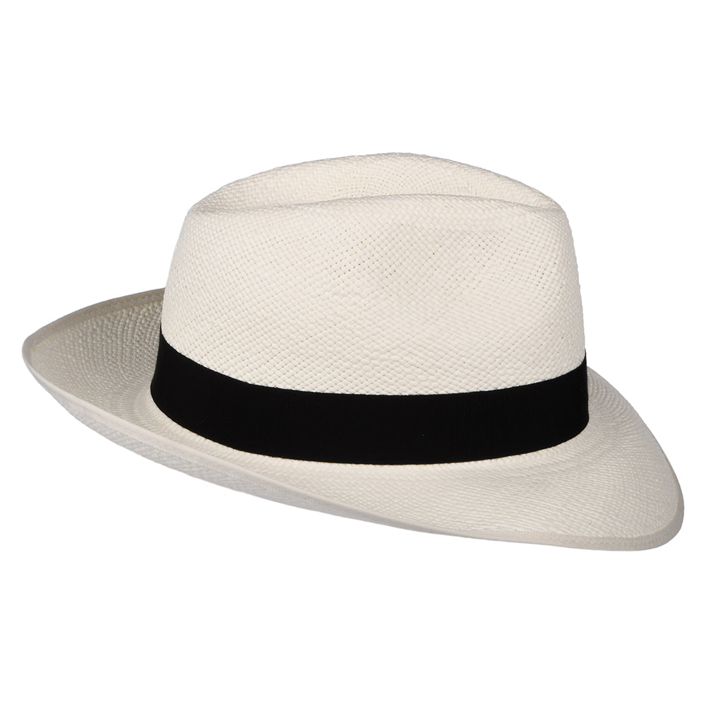 Chapeau Fedora Panama avec Bandeau noir Classic Preset décoloré CHRISTYS