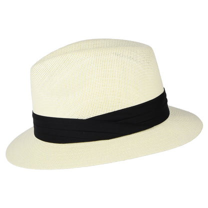 Chapeau Fedora Safari Mat en Paille Toyo ivoire DORFMAN PACIFIC