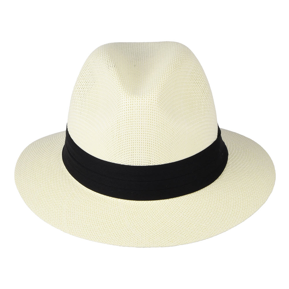 Chapeau Fedora Safari Mat en Paille Toyo ivoire DORFMAN PACIFIC