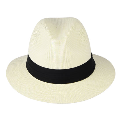 Chapeau Fedora Safari Mat en Paille Toyo ivoire DORFMAN PACIFIC