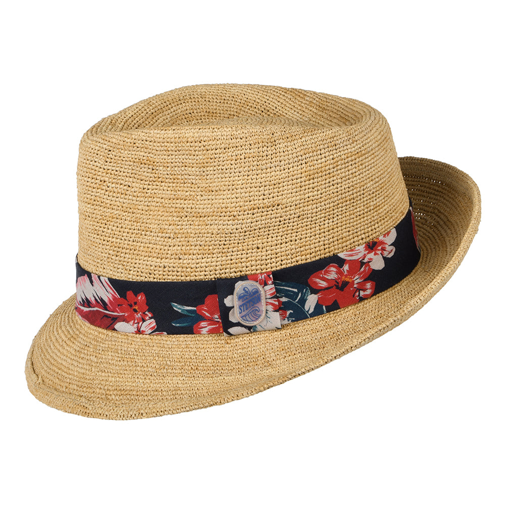 Chapeau Trilby en Raphia Crocheté Player naturel STETSON