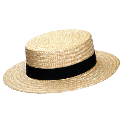 Chapeau Canotier avec Bandeau noir naturel CHRISTYS